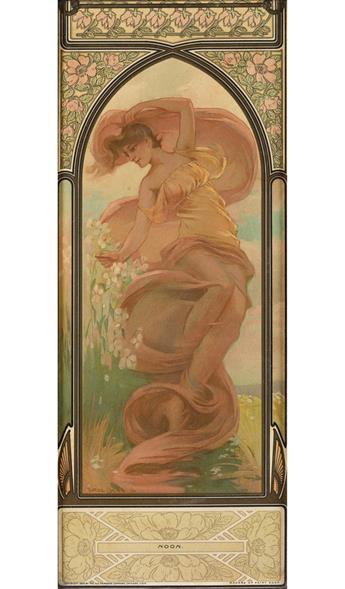 GEORGE RANDOLPH BARSE JR. (1861-1938). [THE TIMES OF DAY / FAIRY SOAP.] Group of 4 decorative panels. 1904. Each 18x7 inches, 47x18 cm.
